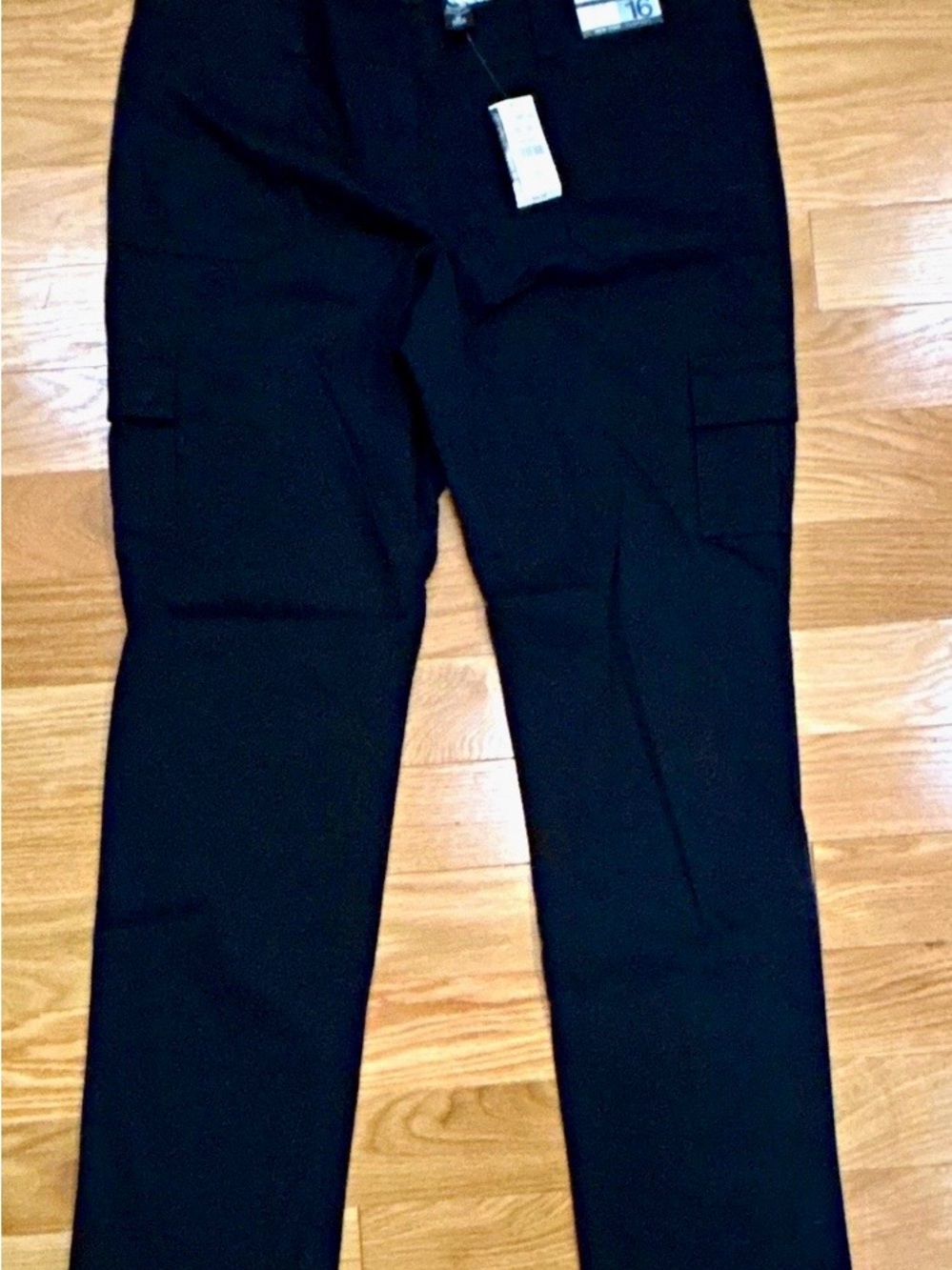 New York & Company Black Straight Leg Cargo Ponte Pants